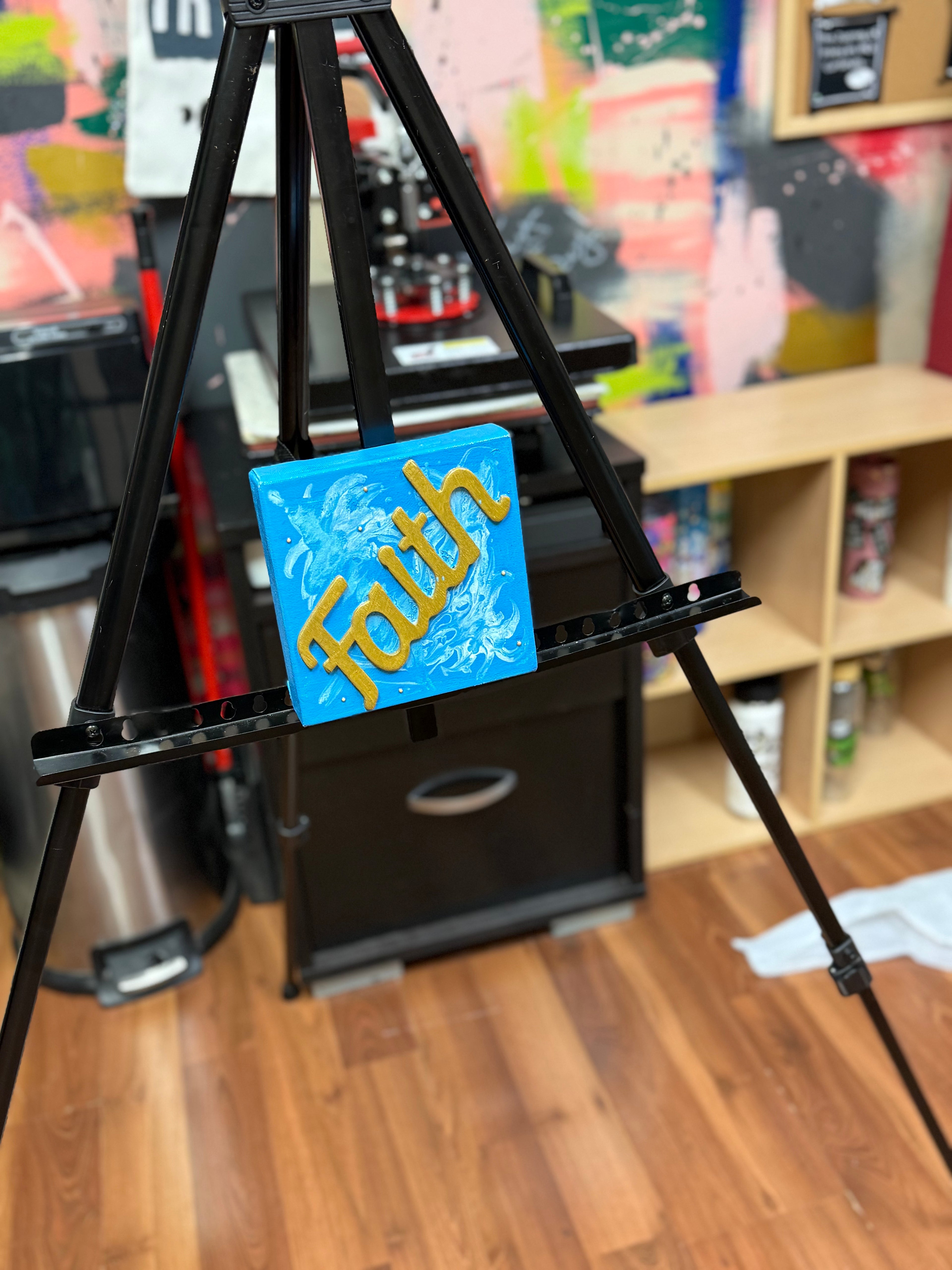 Hand painted Faith canvas